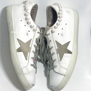 golden goose superstar pearl necklace sneakers